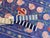 Textile Periwinkle Silk Suzani Runner With Peach Pomegranates For Sale - Image 7 of 7