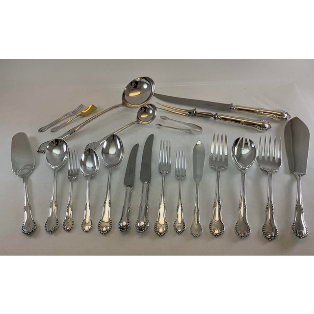 Metal 1980s Silver Complete European Cutlery Set 145 Pieces, Chesterfield Pattern - 145 pcs For Sale - Image 7 of 18