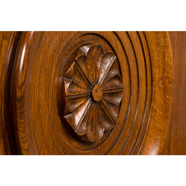 1940s French Art Deco Brutalist Oak Sideboard in the Style of Charles Dudouyt For Sale - Image 11 of 16