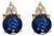 1.19ct Ceylon Blue Sapphire Stud Earrings With Natural Diamonds: Solid 14k Gold, Pair For Sale