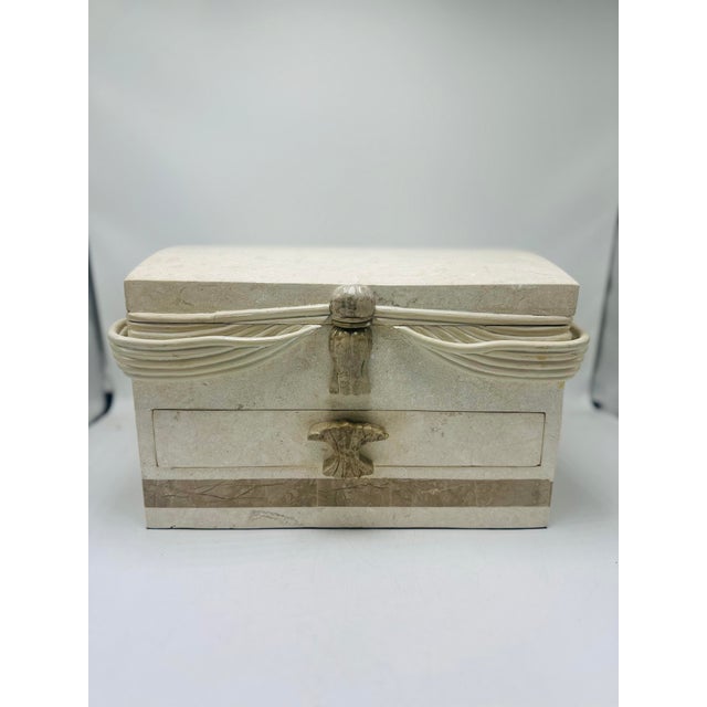 1970s Large Midcentury Modern Tessellated Jewelry Box For Sale - Image 5 of 8