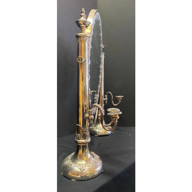 Silver Victorian Sheffield Large Silver-Plated Dressing Mirror For Sale - Image 8 of 13