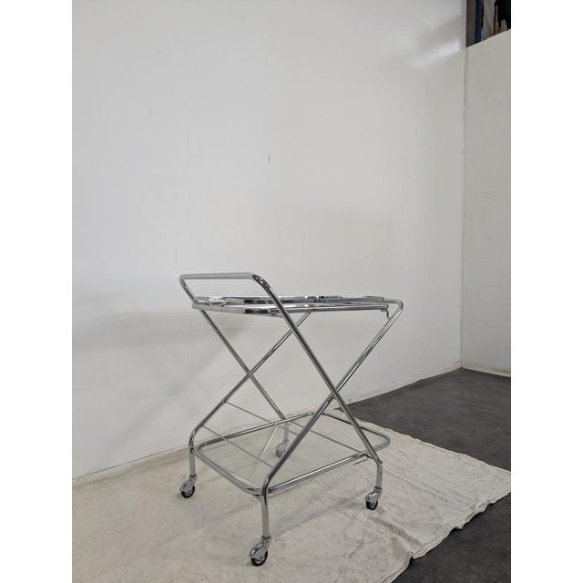 Space Age Serving Bar Cart For Sale - Image 3 of 5