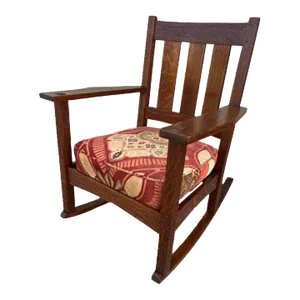 1930s Arts & Crafts Old Mission Tiger Oak Rocker by Stickley