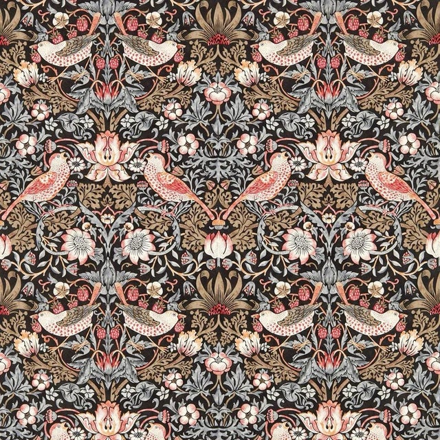 William Morris`s 1883 light-fingered classic Strawberry Thief makes off with our hearts in this pair of adventurously...