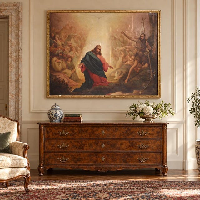 Italian School, The Baptism of Jesus, 1870, Oil on Canvas For Sale - Image 12 of 15