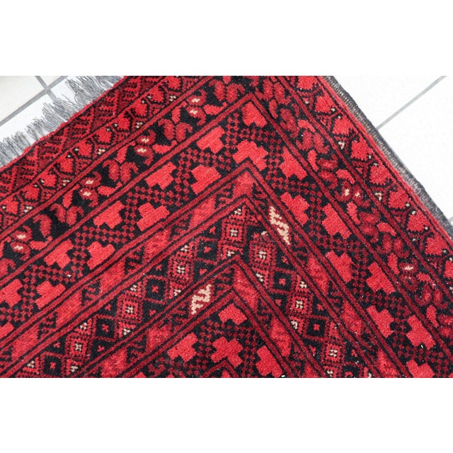 1920s, Antique Afghan Ersari Handmade Rug 6.8' X 9.4' For Sale - Image 9 of 18
