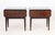 Pair of Adam Rogers for CB2 Mahogany Nightstands, with glass top above two soft close short drawers on four tapered legs,...