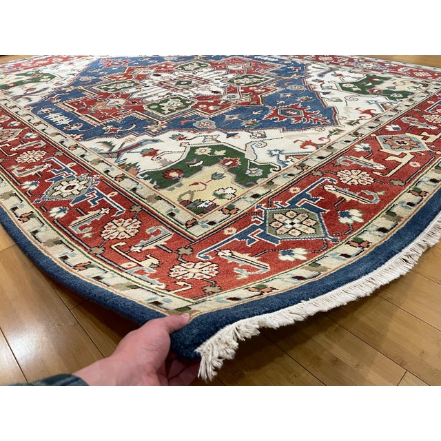Contemporary Tribal PersiaAfghan Medallion Persian Heriz Rug 8x10 For Sale - Image 3 of 10