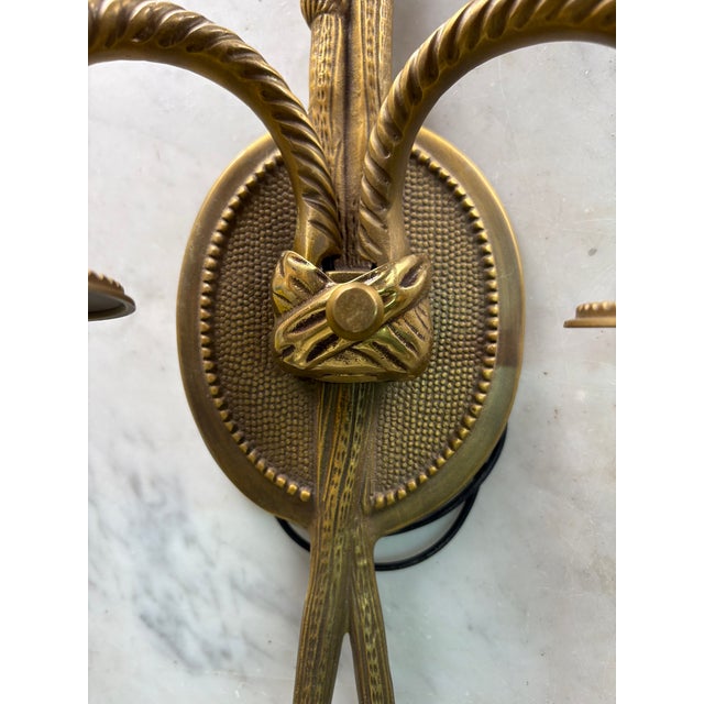 Hollywood Regency Late 19th Century Traditional Two Arm Candelabra Wall Sconce - a Pair For Sale - Image 3 of 8