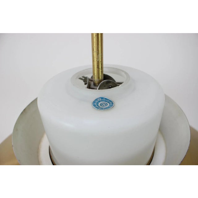 Mid-Century Brass and Glass Pendant by Valasske Mezirici, 1970s For Sale - Image 6 of 9