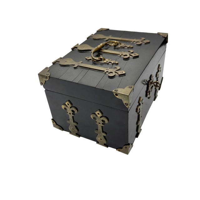 Late 19th Century French Antique Box With Brass For Sale - Image 5 of 6