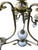 Brass Vintage Six Light Porcelain and Brass Chandelier Made in Spain For Sale - Image 8 of 13