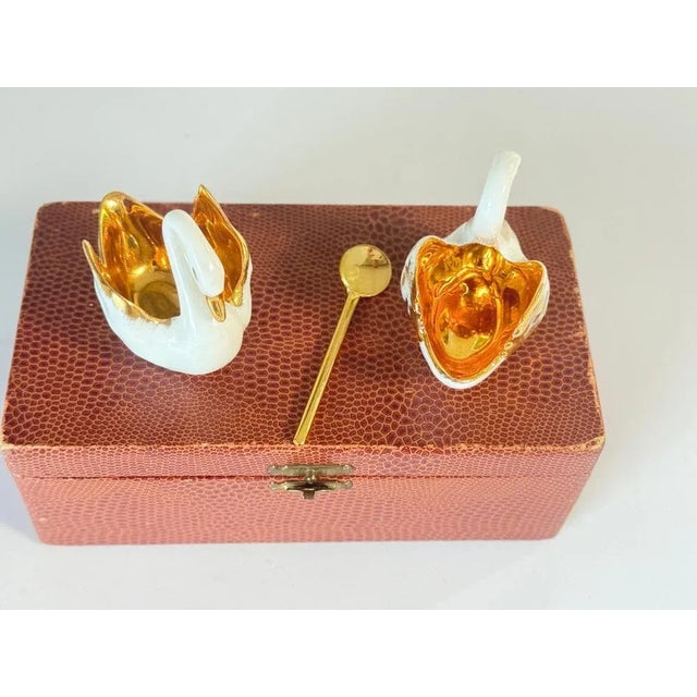 1960s Salt and Pepper Shaker in Ceramic with Spoon from Limoges, France, 1960s, Set of 3 For Sale - Image 5 of 11