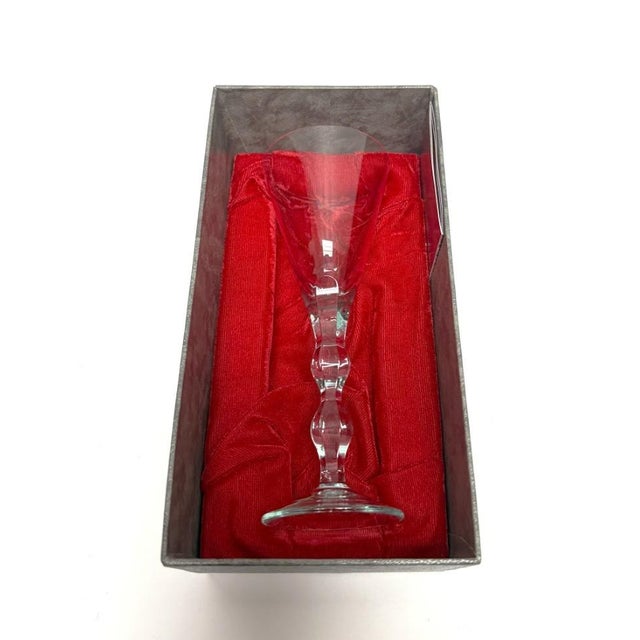 Early 21st Century Tiffany Blue Moser Ophelia Crystal Champagne Flute New in Box For Sale In Raleigh - Image 6 of 8