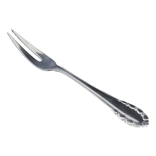 Danish Lily of the Valley Meat Fork in Sterling Silver from Georg Jensen For Sale