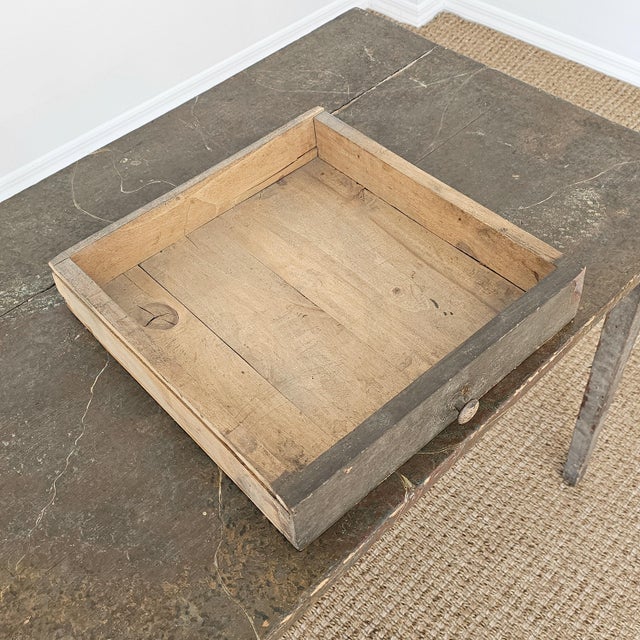 Antique Primitive Painted Pine Farm Table - Circa 1870 For Sale - Image 10 of 13