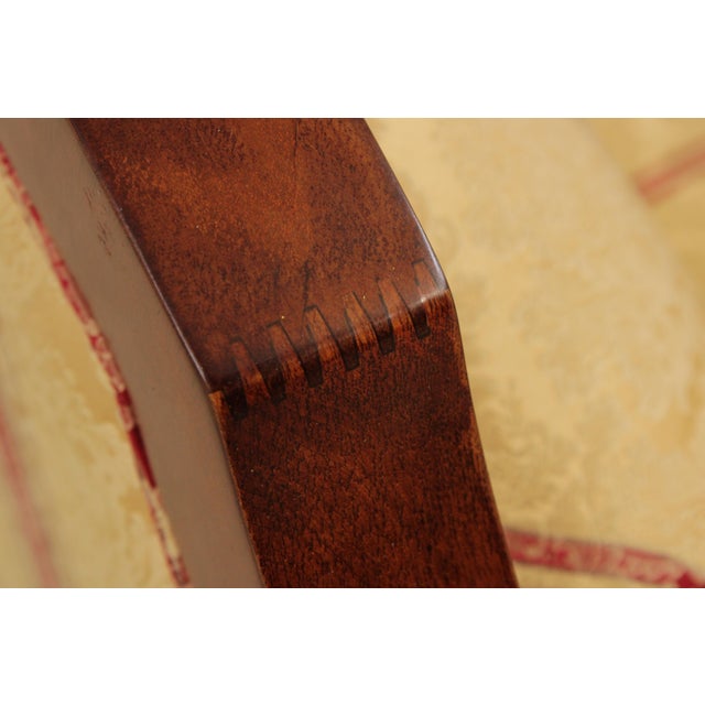 Versace Italian Upholstered Mahogany Chair For Sale - Image 12 of 14