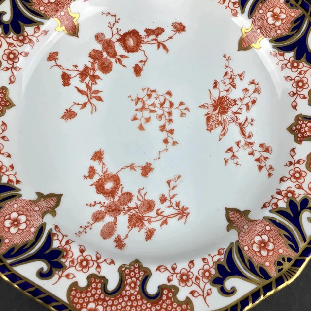 Terra Cotta Vintage English Royal Crown Derby Porcelain Plate For Sale - Image 8 of 13