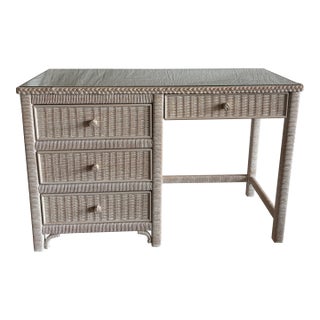 Vintage Henry Link Wicker Desk For Sale