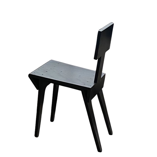Mid-Century Modern 1950s After Nathan Lerner Constructivist Black Side Chair For Sale - Image 3 of 4