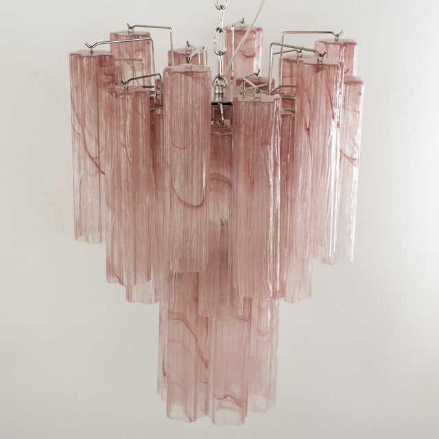 Italian Chandelier in Pink Murano Glass, 1980s For Sale - Image 4 of 11