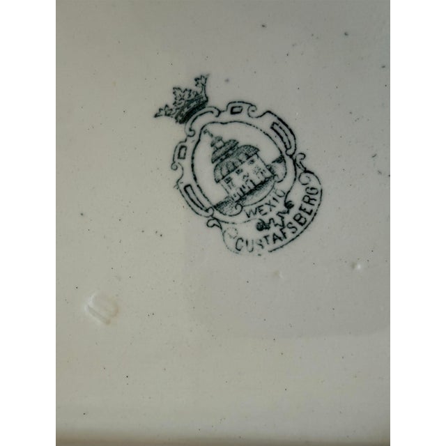 Green Antique Gustavsberg Serving Platters in the Wexio Guld Pattern - a Pair For Sale - Image 8 of 12