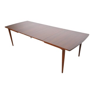 Kipp Stewart for Drexel Declaration Mid-Century Modern Walnut Extension Dining Table, Newly Refinished For Sale