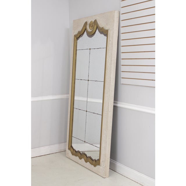 Age: Approx: 20 Years Old Details: Crackle Painted Finish Large Impressive Mirror Intentional Acid Distressed Mirror Glass...