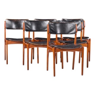Erik Buch Mid Century Danish Teak Dining Chairs - Set of 6 For Sale