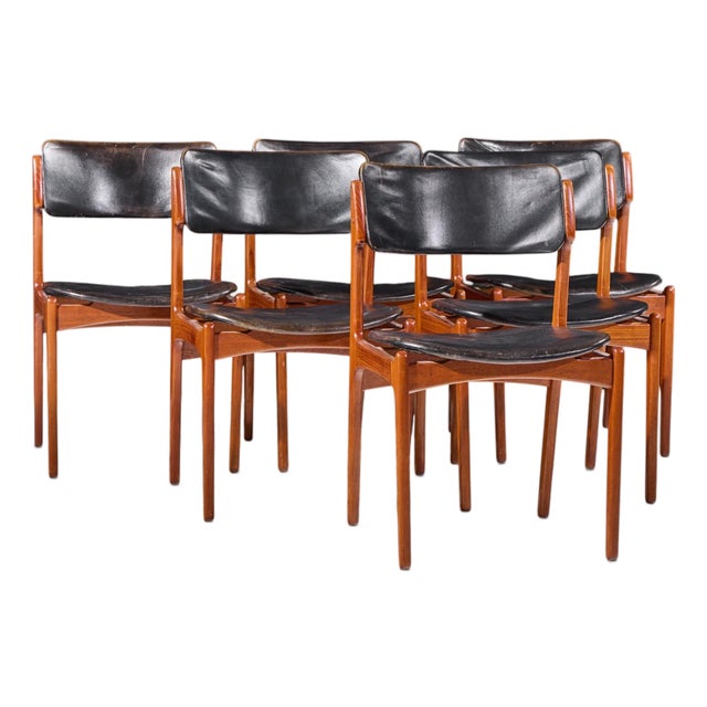Erik Buch Mid Century Danish Teak Dining Chairs - Set of 6 For Sale