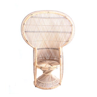Vintage Rattan Peacock Fan Chair For Sale