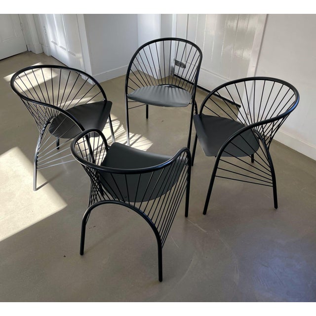 Postmodern Lizzie Chairs by Regis Protiere for Paolo Pallucco, 1980s, Set of 4 For Sale - Image 3 of 13