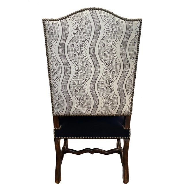 French Country 19th Century French Os De Mouton (Mutton Bone) Arm Chairs - Pair For Sale - Image 3 of 7