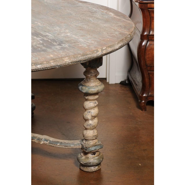 Italian Baroque Style Dining Room Table with Barley Twist Legs and