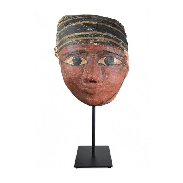 Ptolemaic Egyptian Cartonnage Mask For Sale - Image 15 of 18