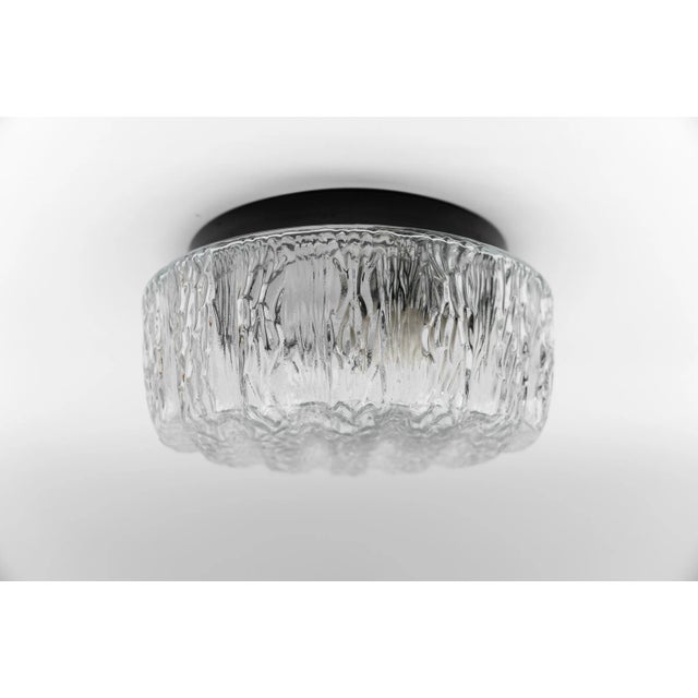 German Round Glass Flush Mount, 1960s For Sale - Image 4 of 9