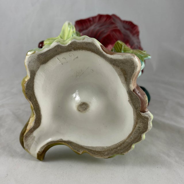 19th Century French Orchies Majolica Glazed Floral Form Vase For Sale - Image 12 of 13