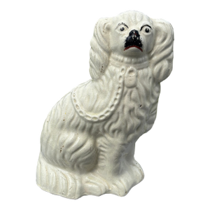 19th C. Staffordshire Porcelain Spaniel Dog Figurine - 10" Tall