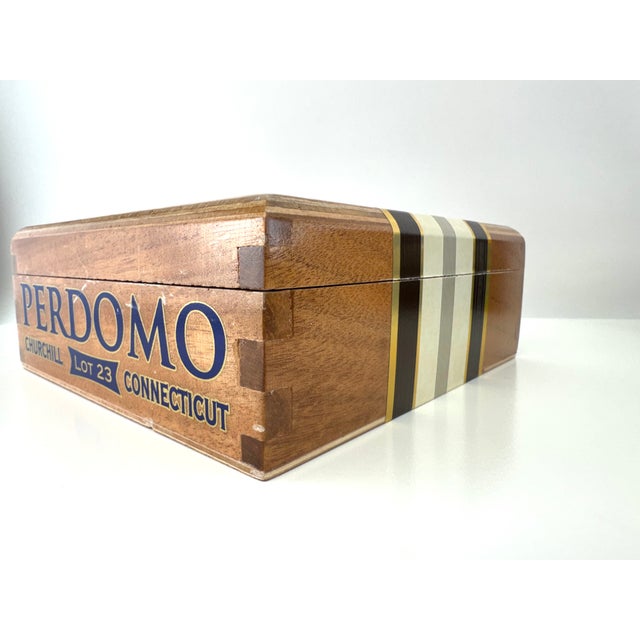 2010s Curated Collection of Six Premium Wooden Cigar Boxes for Decorative Display & Storage For Sale - Image 5 of 12