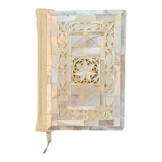 Mid-Century Limited Edition Mother-of-Pearl Inlay New Testament of the Holy Bible. For Sale