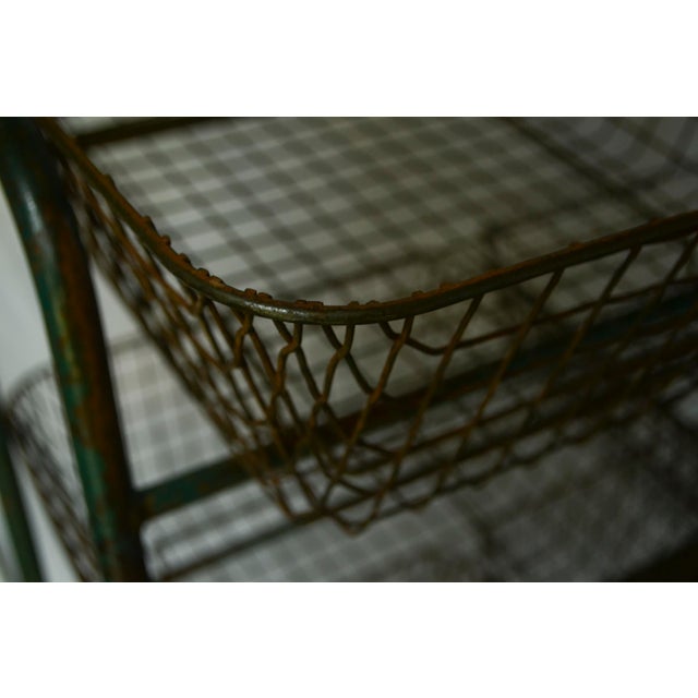 Modern Mid 20th Century Vintage Metal Storage Rack With Green Paint - Set of 10 For Sale - Image 3 of 5