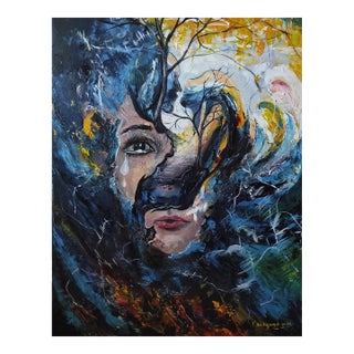 Tetiana Andriyovych Everything Passes (Girl) — Original Oil Painting on Canvas by Tetiana Andriyovych Contemporary Figurative Art, 2024 For Sale