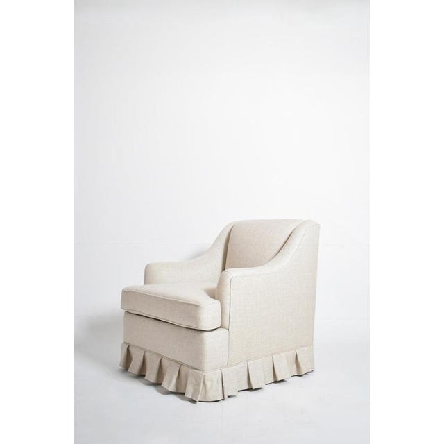 Pair of gray fabric fringe armchairs, 1940s. Height: 77 cm - 30.31 in Length: 77 cm - 30.31 in Width: 80 cm - 31.5 in...