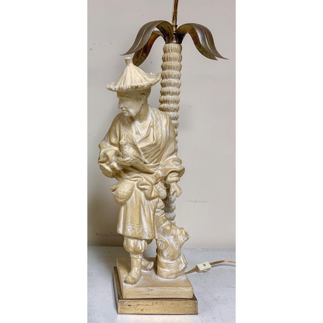 1980s Pair of Hollywood Regency Style Chinoiserie Chapman Lamps For Sale - Image 5 of 10