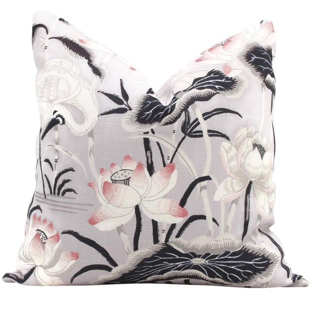 20 X 20 Schumacher Lilac Lotus Garden Decorative Pillow Cover