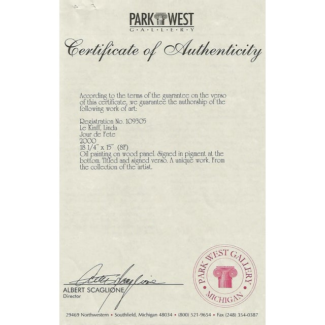 Contemporary Early 21st Century "Jour de Fete" Oil Painting by Linda Le Kinff For Sale - Image 3 of 4