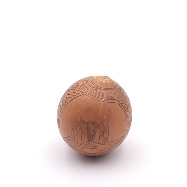 Tribal Seed Pod Etched With a Poem and Design, 19th Century For Sale - Image 3 of 8