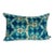 Turkish Modern Blue Velvet Silk Ikat Pillow Cover For Sale