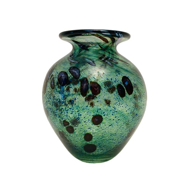 1995 Julia Donnelly Signed British Studio Art Glass Vase For Sale - Image 4 of 5